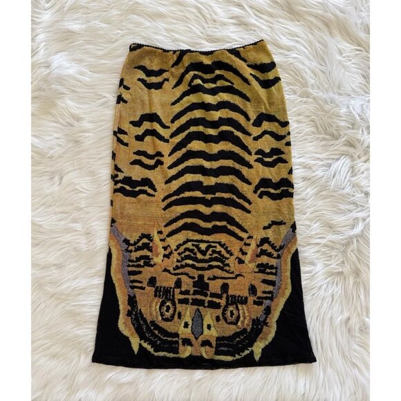 Vivienne Tam Dresses & Skirts - Vivienne Tam Tiger Printed Nylon Skirt Vtg Multicolor Size 0/1